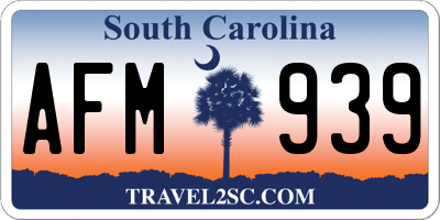 SC license plate AFM939