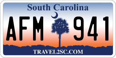 SC license plate AFM941
