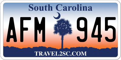 SC license plate AFM945