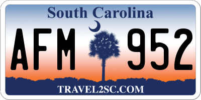 SC license plate AFM952