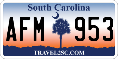SC license plate AFM953