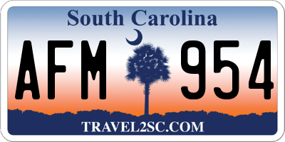 SC license plate AFM954