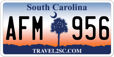 SC license plate AFM956