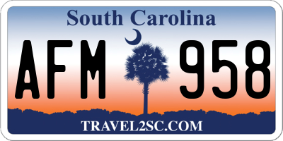 SC license plate AFM958
