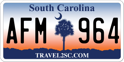 SC license plate AFM964