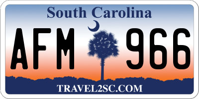 SC license plate AFM966