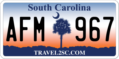 SC license plate AFM967