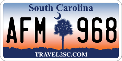 SC license plate AFM968