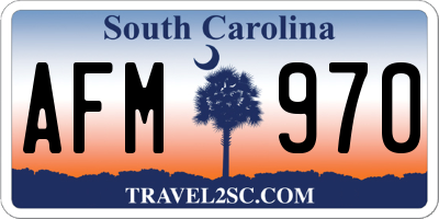 SC license plate AFM970