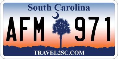SC license plate AFM971