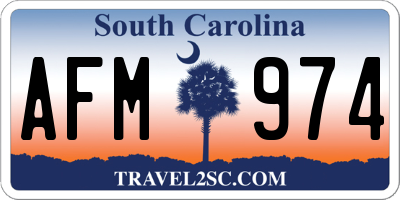 SC license plate AFM974