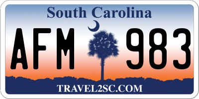 SC license plate AFM983