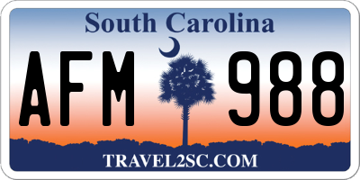 SC license plate AFM988