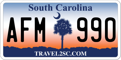 SC license plate AFM990