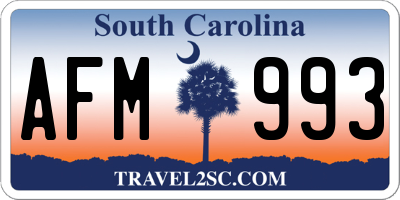 SC license plate AFM993