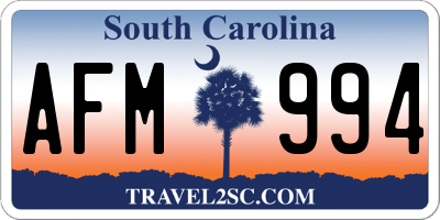 SC license plate AFM994