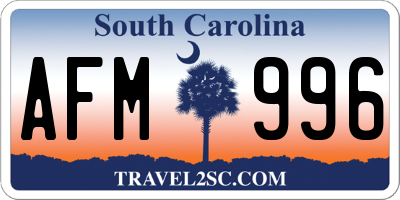 SC license plate AFM996
