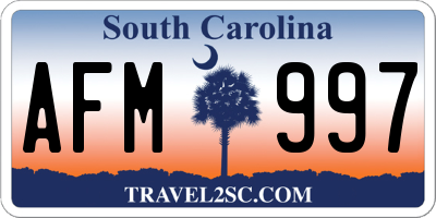 SC license plate AFM997