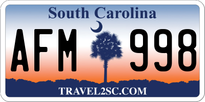 SC license plate AFM998