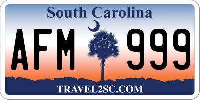 SC license plate AFM999