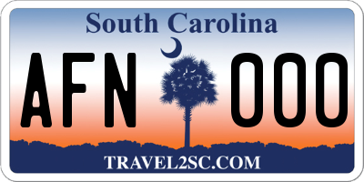SC license plate AFN000