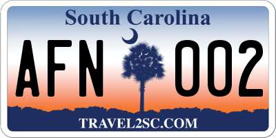 SC license plate AFN002