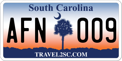 SC license plate AFN009