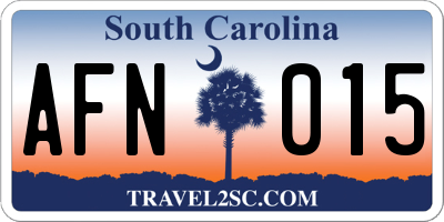 SC license plate AFN015