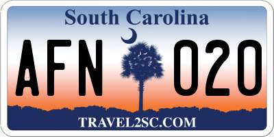 SC license plate AFN020