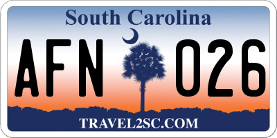 SC license plate AFN026