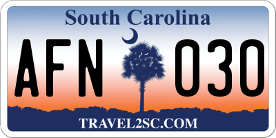 SC license plate AFN030