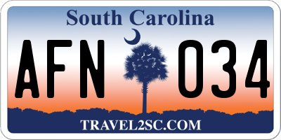 SC license plate AFN034