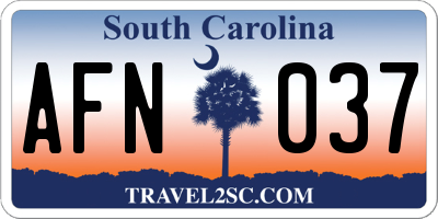 SC license plate AFN037