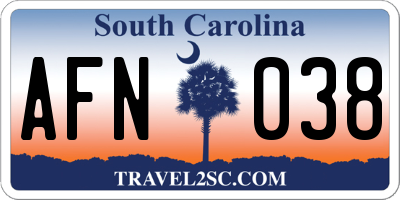 SC license plate AFN038
