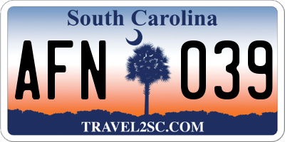 SC license plate AFN039