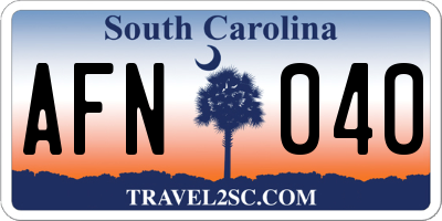 SC license plate AFN040