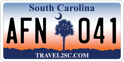 SC license plate AFN041