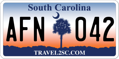 SC license plate AFN042