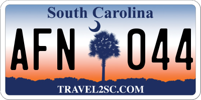 SC license plate AFN044