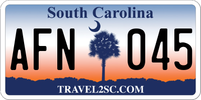 SC license plate AFN045