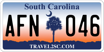SC license plate AFN046
