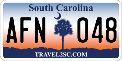 SC license plate AFN048
