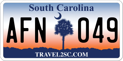 SC license plate AFN049