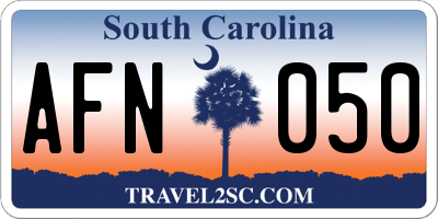 SC license plate AFN050