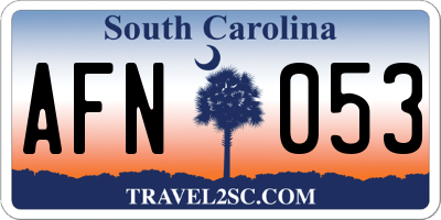 SC license plate AFN053