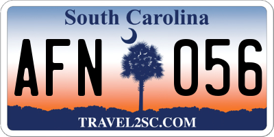 SC license plate AFN056