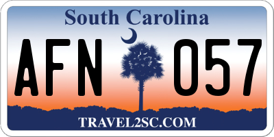 SC license plate AFN057