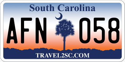 SC license plate AFN058