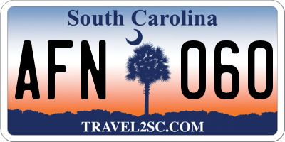 SC license plate AFN060