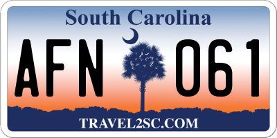 SC license plate AFN061